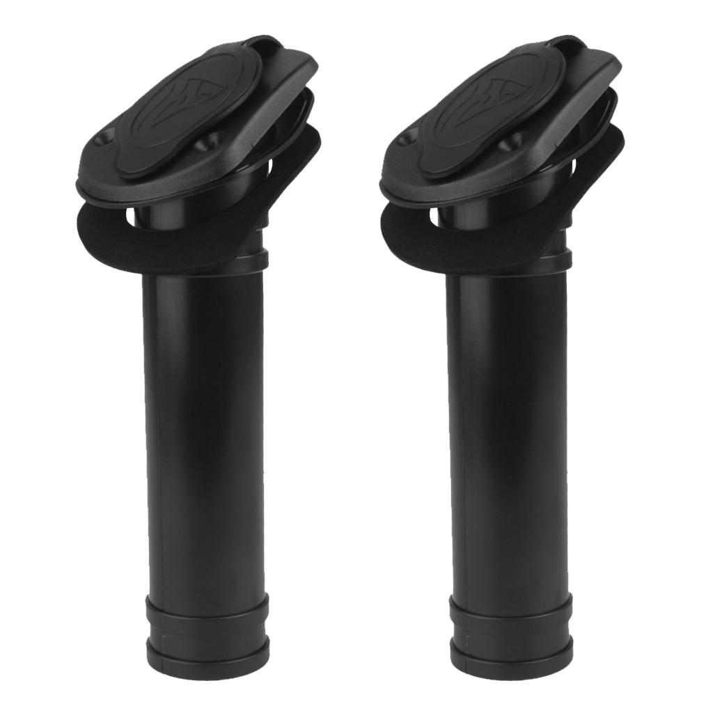 Fishing Boat Cover - Black Nylon Boat Rod Holders Flush