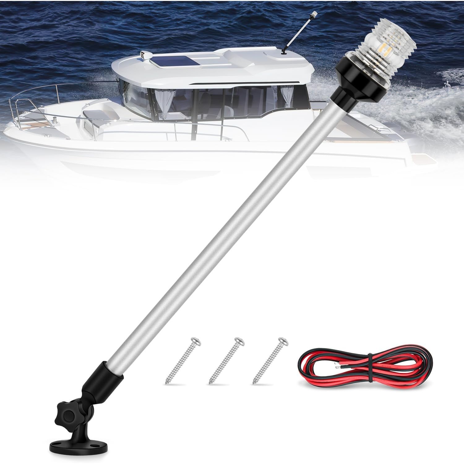 Fishing Boat Navigation Light - Nilight Marine Boat Stern Light 24Inch