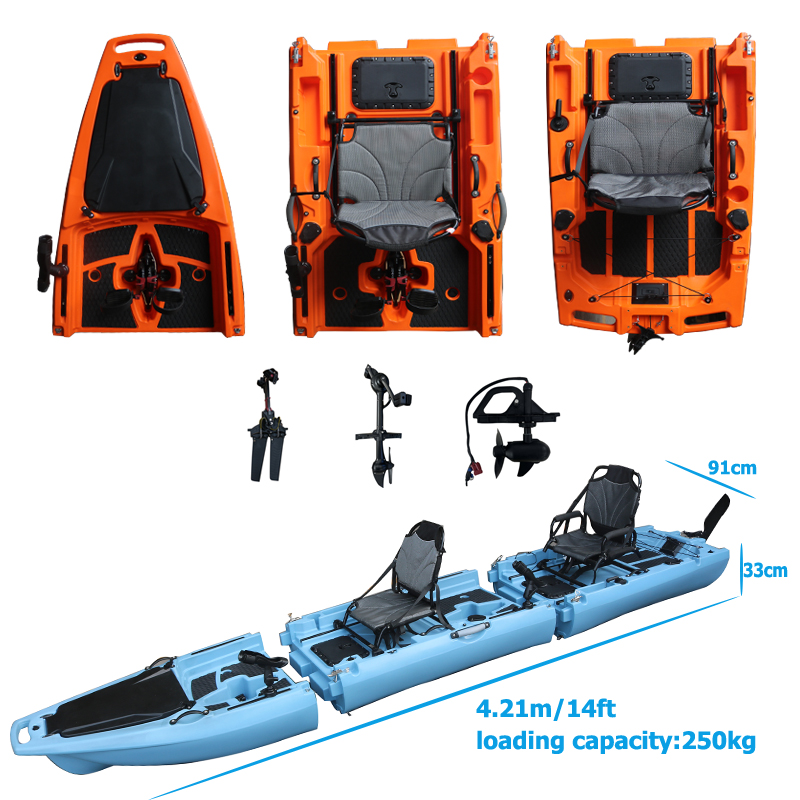 Fishing Boat Seat - 14FT 2 Person Detachable Pedal Kayak