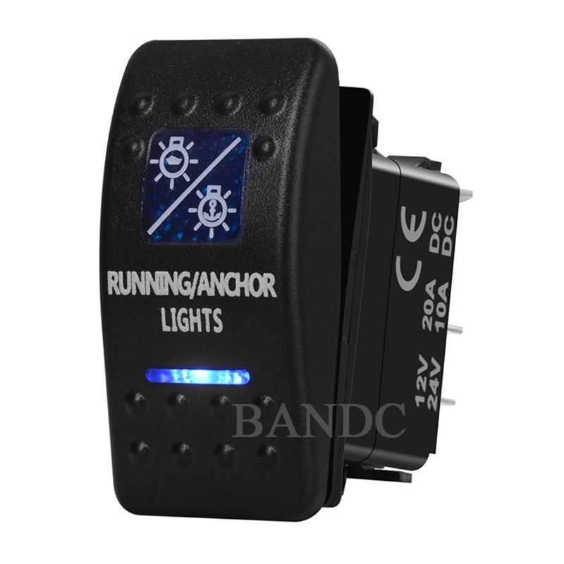 Fishing Boat Navigation Light - Blue Led Running/Anchor Light Rocker Switch