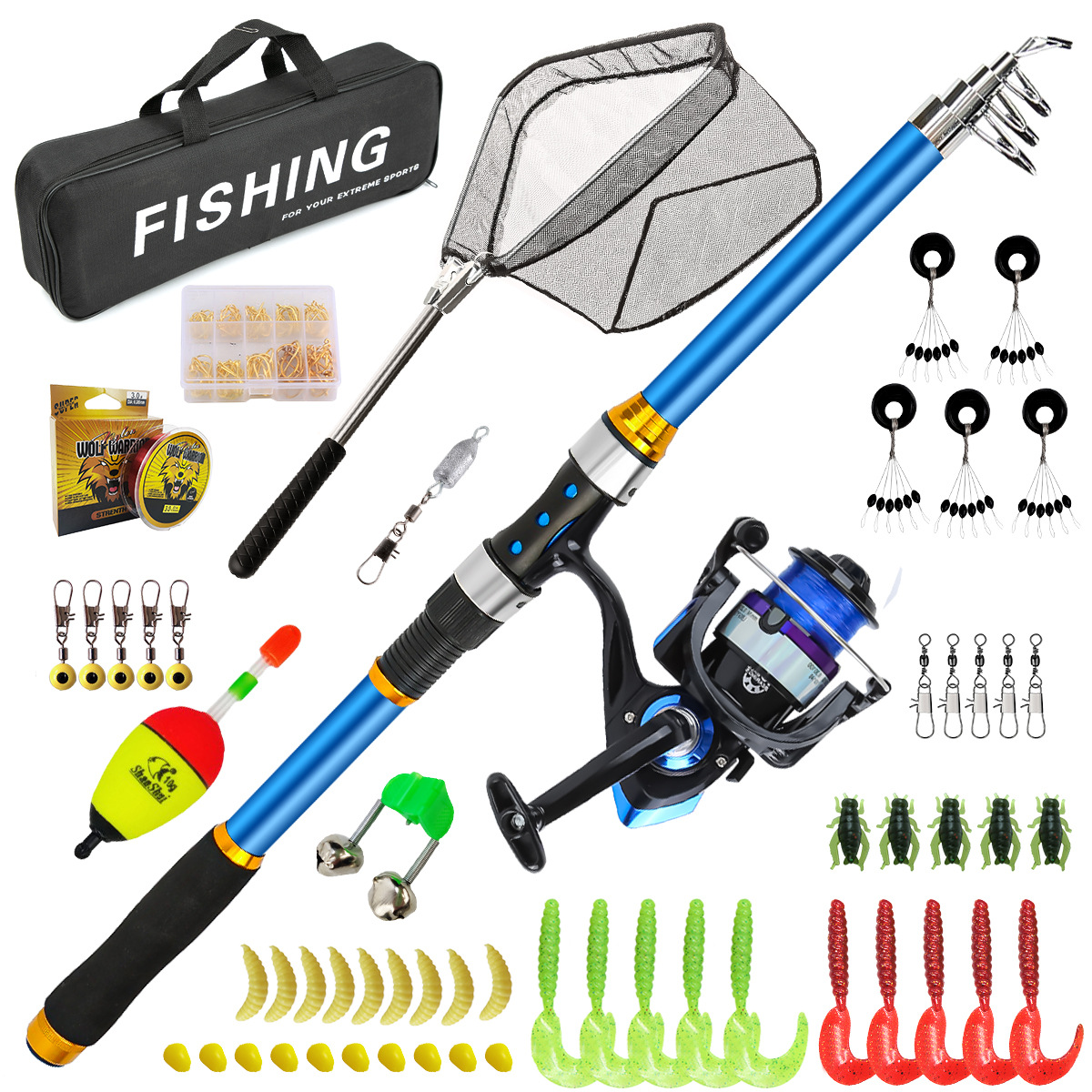 Fishing Boat Fiberglass - 2.1-3.6M Telescopic Glass Fiber Fishing Rod