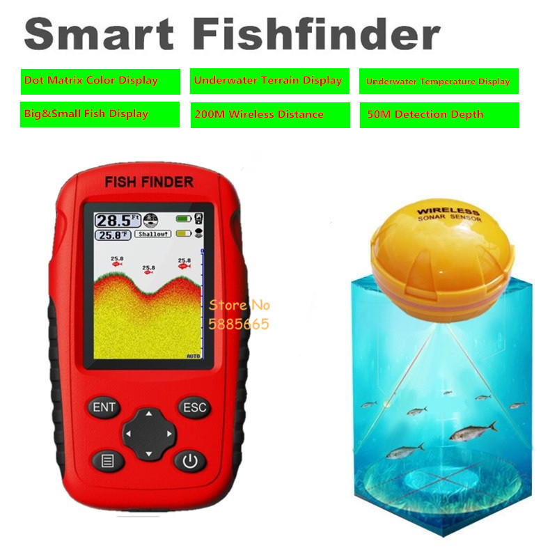 Smart Portable 50M Depth Sonar - đánh giá và giá Fishing Boat Depth Finder