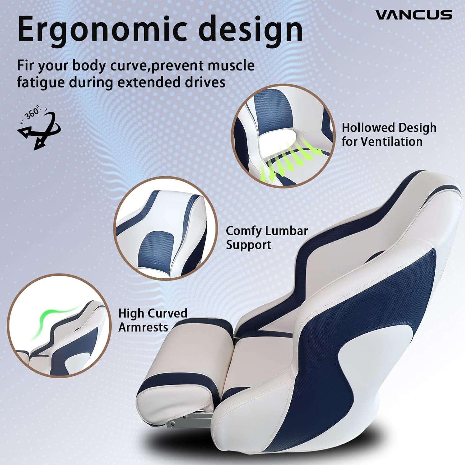 Airow auto Vancus  High Back B - đánh giá và giá Fishing Boat Seat