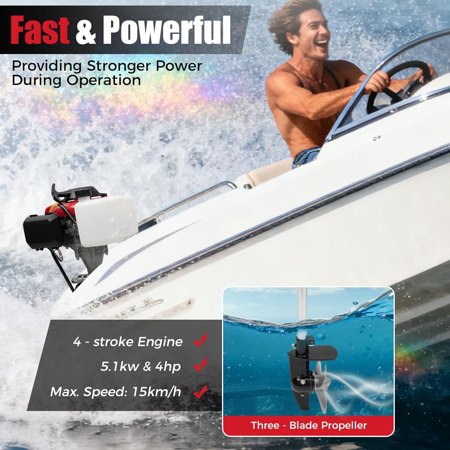 4HP Outboard Motor, 4 Stroke 5 - đánh giá và giá Fishing Boat Outboard Motor