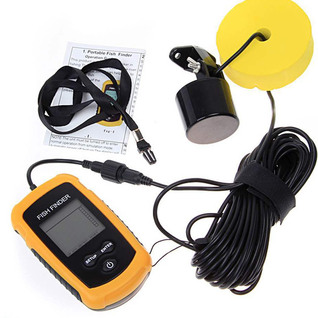 Alarm 100M Portable Sonar Fish - đánh giá và giá Fishing Boat Depth Finder